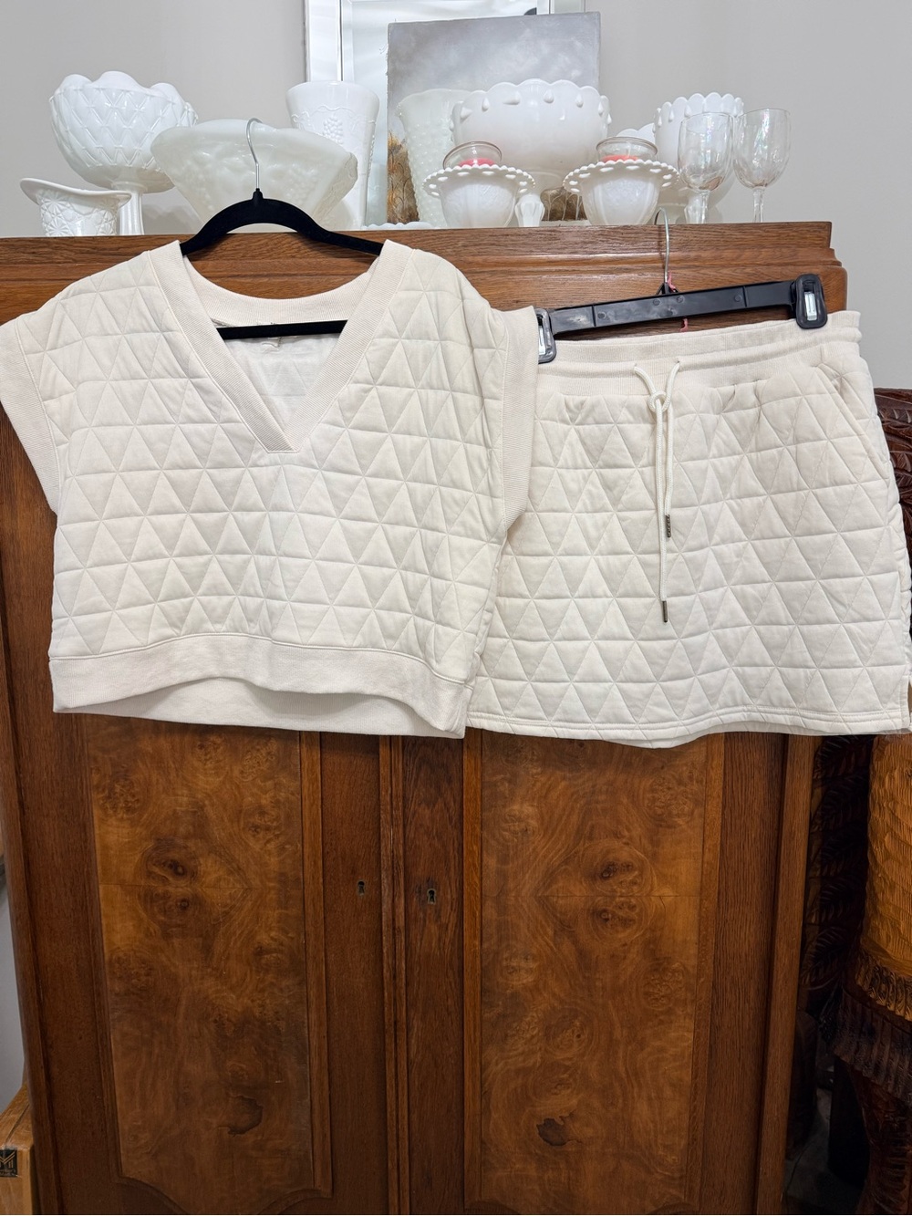 Cream Entro quilted set
